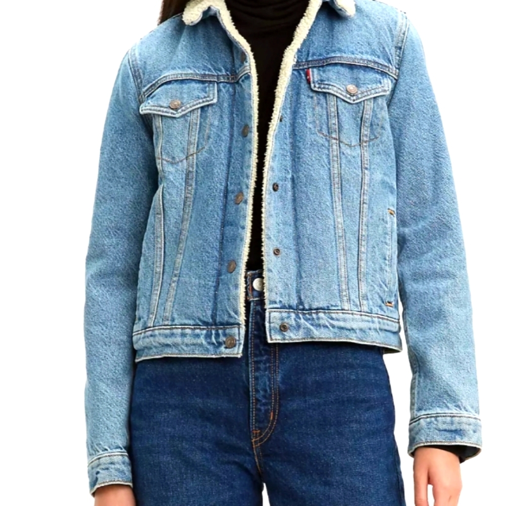Women's Levi's Denim Sherpa Trucker Jean Jacket
